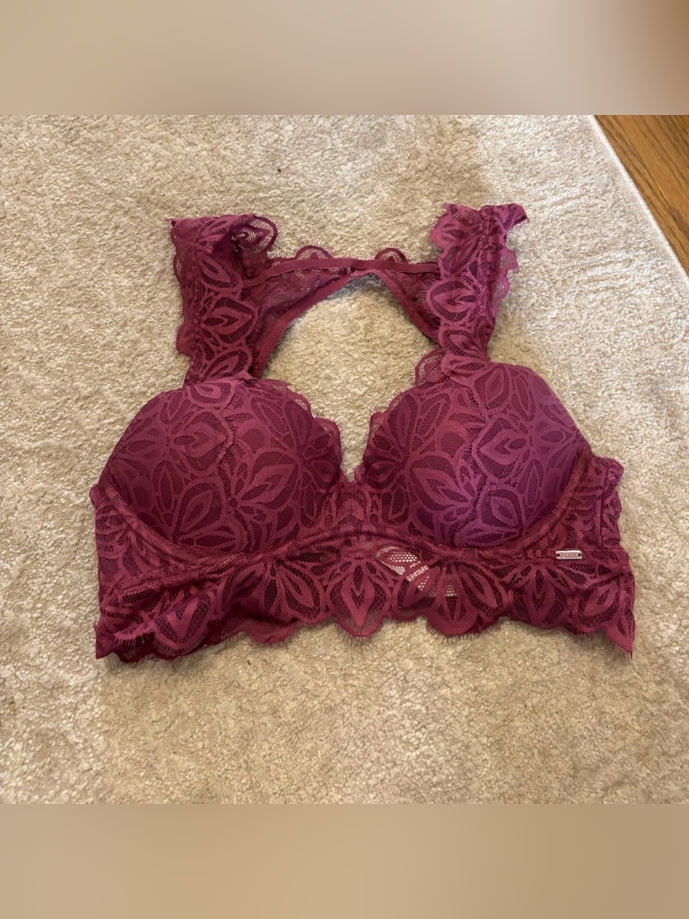 Victoria secret pink lace padded bra/ bralette size small